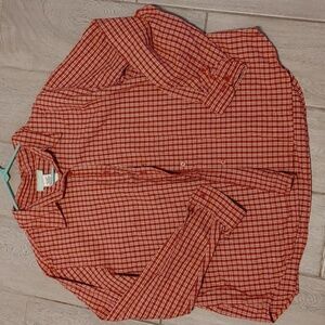 Flannel Long Sleeve Button Up Women's 2xl Red Cottagecore Grandpa Shirt